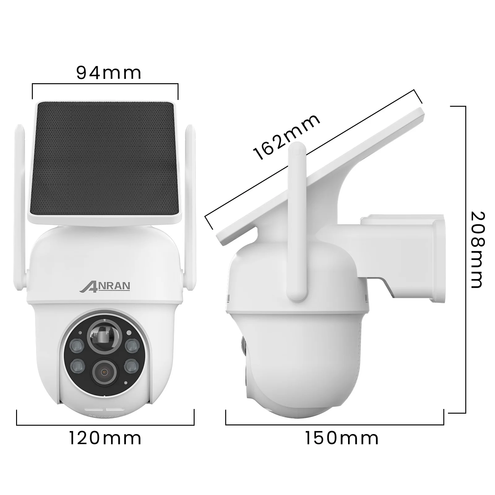 ANRAN 2K 3/5MP Solar Camera 2.4G Wifi Surveillance Security Cameras Home Protection Sloar Battery Cameras PIR Humanoid Detection - Image 15