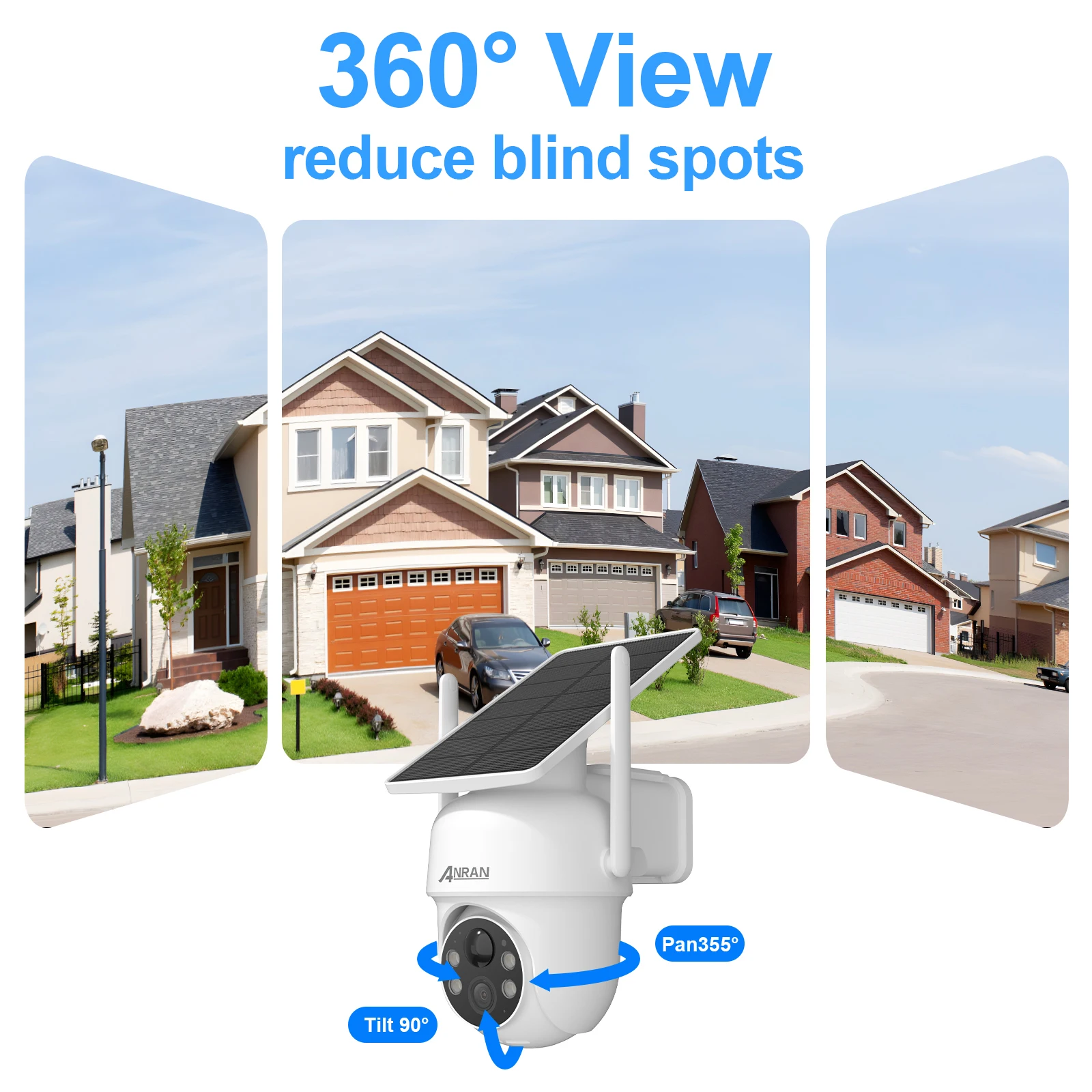 ANRAN 2K 3/5MP Solar Camera 2.4G Wifi Surveillance Security Cameras Home Protection Sloar Battery Cameras PIR Humanoid Detection - Image 5